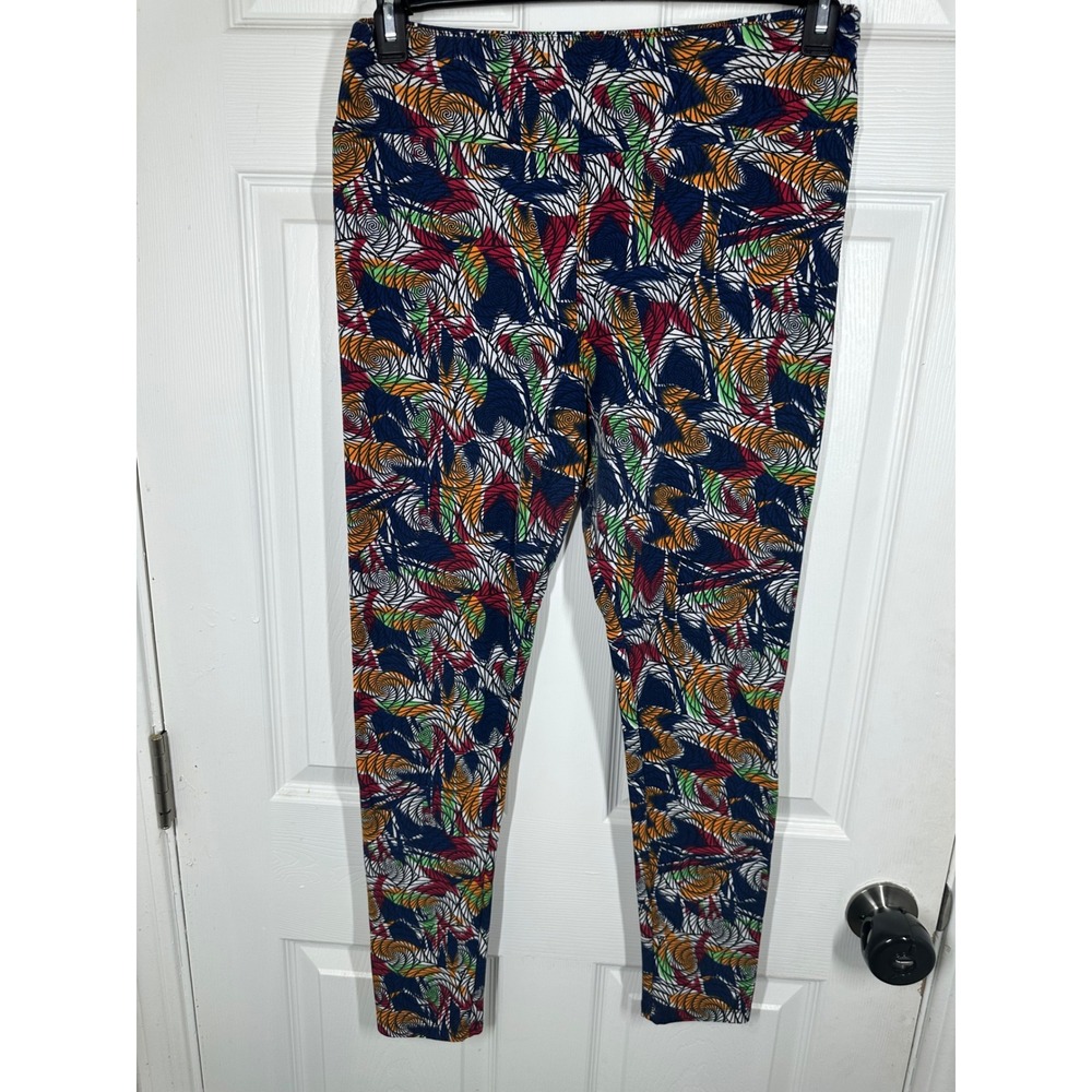 LuLaRoe Leggings Womens Tall‎ & Curvy Multi-Color Geometric Swirl Abstract Soft